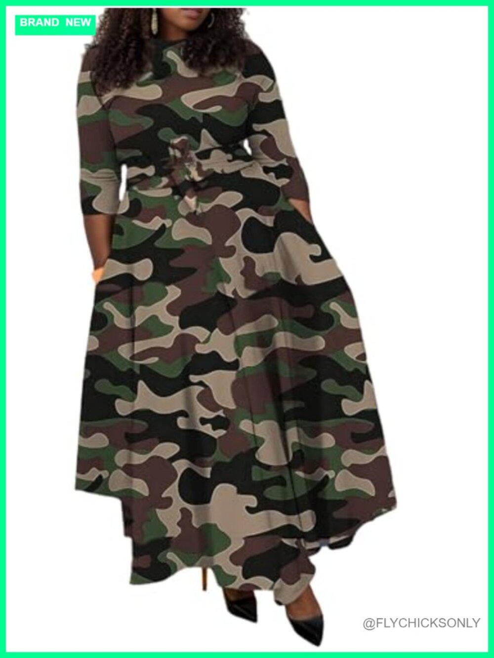 Plus Size Maxi Dress for Curvy Women with Pockets